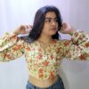Western Floral Cotton Top- Golden - Image 3